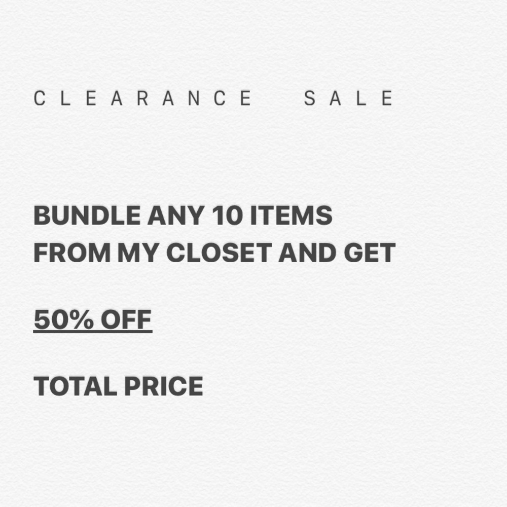50% of 10 ITEMS - CLEARANCE SALE